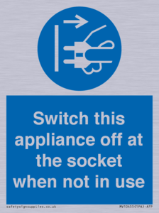 Switch this appliance off at the socket when not in use